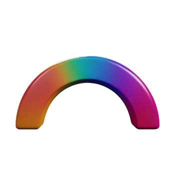 rainbow 3d icon illustration png