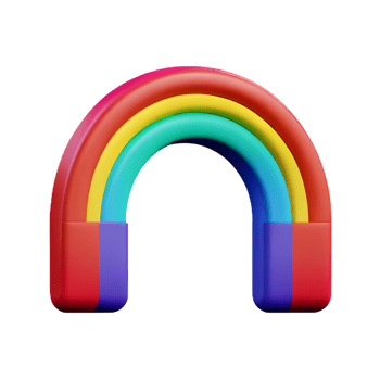 rainbow 3d icon illustration png