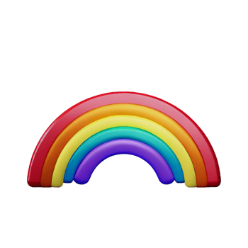 rainbow 3d icon illustration png