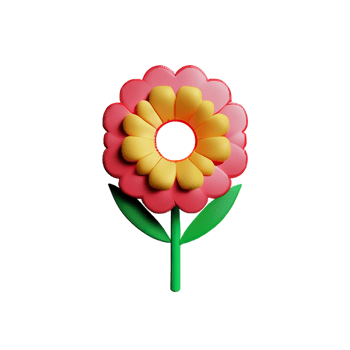 floral 3d icon illustration png