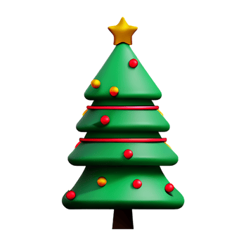 christmas tree 3d icon illustration png
