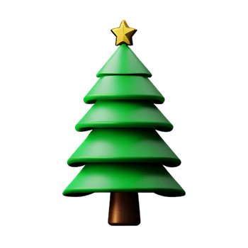 christmas tree 3d icon illustration png
