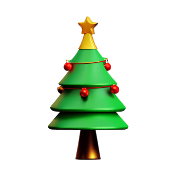 christmas tree 3d icon illustration png