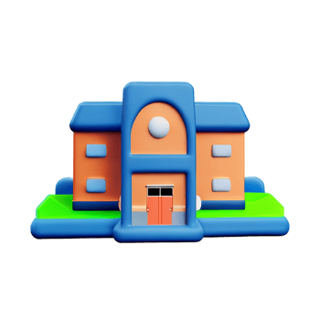 school 3d icon illustration png