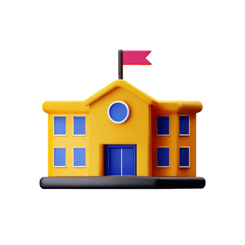 school 3d icon illustration png