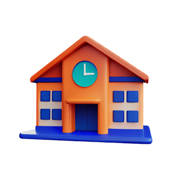 school 3d icon illustration png