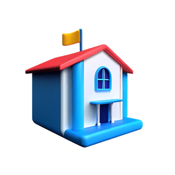 school 3d icon illustration png
