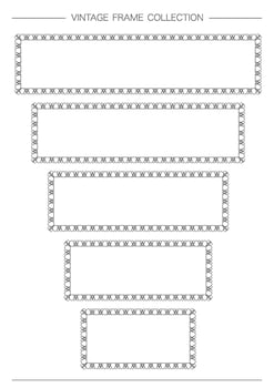 Rectangular Decorative Vintage Frame Set Isolated On A White Background. Vector Illustration.