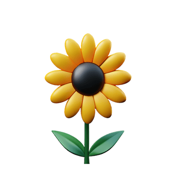 sunflower 3d icon illustration png
