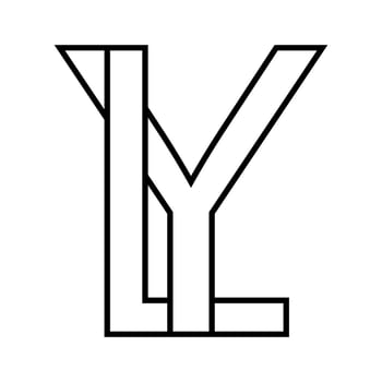 Logo sign ly yl icon double letters logotype y l vector
