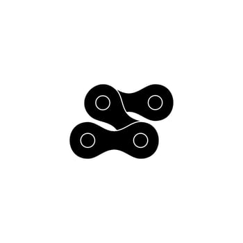 Letter S created from Chain Silhouette for Motorcycle, Bike or Bicycle, Machinery, can use for Art Illustration, Logo Type, Pictogram, Website or Graphic Design Element. Vector Illustration