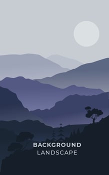 Landscape monochrome mountain view vector