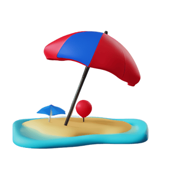 beach 3d icon illustration png