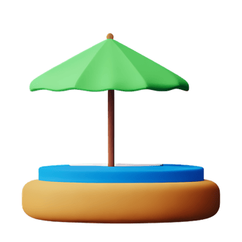 beach 3d icon illustration png