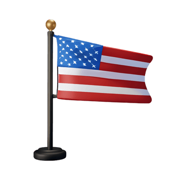 american flag 3d icon illustration png