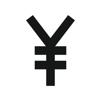 Vector yuan icon on white background
