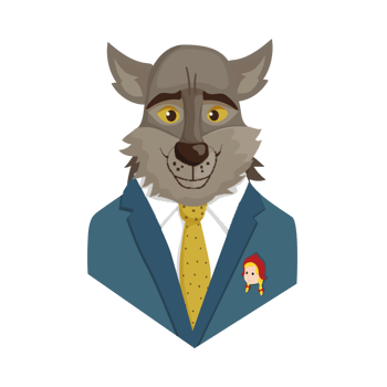 Businessman wolf in a suit Generative Ai png