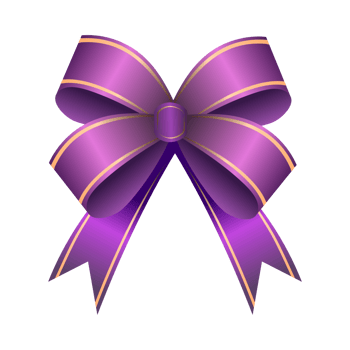 Beautiful purple bow with crosswise ribbons Generative Ai png