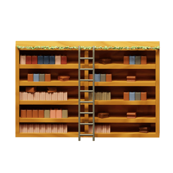 bookshelf 3d illustration png