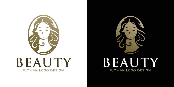 Woman Beauty Modern Gold Logo vector