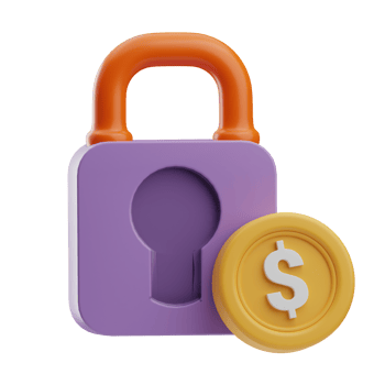 business financial Lock illustration 3d png