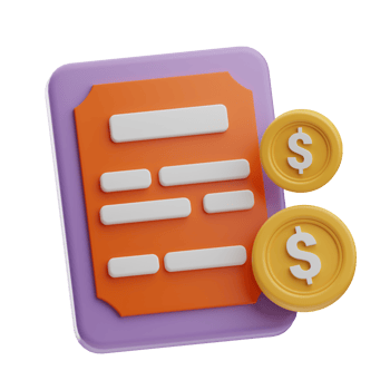 business financial certificate illustration 3d png