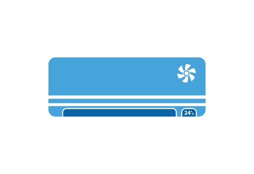 Air conditioner logo design, cleaning and repairing an air conditioner vector design concept