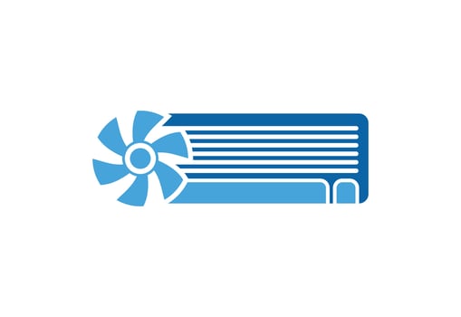 Air conditioner logo design, cleaning and repairing an air conditioner vector design concept