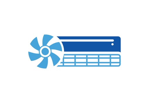Air conditioner logo design, cleaning and repairing an air conditioner vector design concept