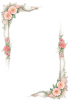Floral Border Transparent Background PNG Image Ai Generative