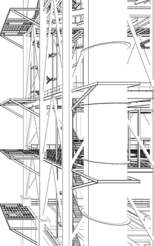 3D illustration of industrial building vector