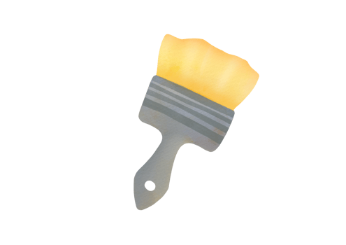 cutout Professional Tool for painting walls, home renovation. Watercolor clipart paint brash isolated on transparent background. for  repair crews, self-finishing of apartment interior png