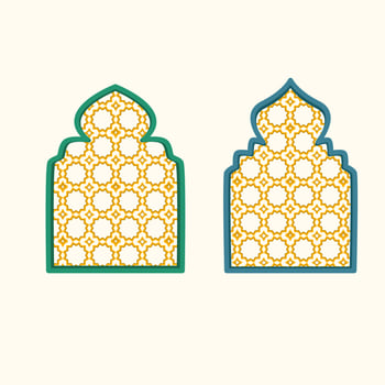 Window mosque is islamic decoration vector