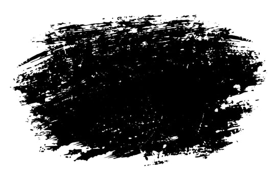 Hand drawn black ink brushstroke texture isolated on white background. vector