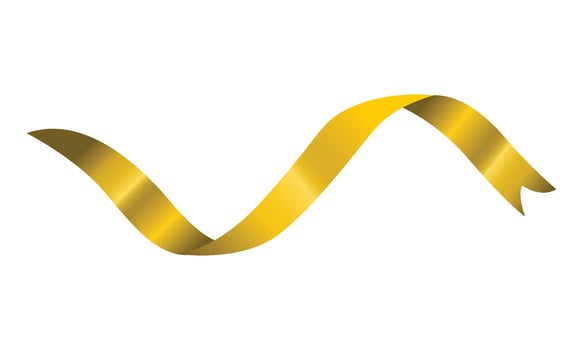 Vector decorative curled gold ribbons. for banners, posters, leaflets and brochure