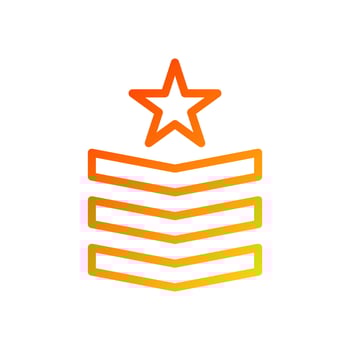 Badge icon gradient red yellow colour military symbol perfect. vector