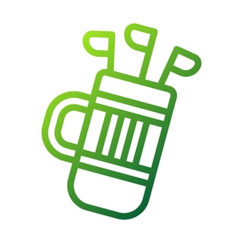 Backpack icon gradient green colour sport symbol illustration. vector