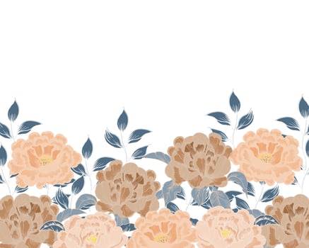 Vintage Blooming Rose Hand Drawn Flower Background vector
