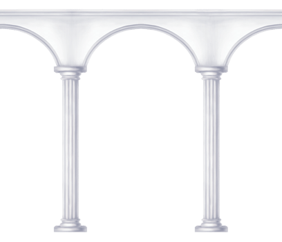Classical antique colonnade of marble columns in Roman and Renaissance style. Seamless illustration. Antique scenery, amphitheater, archaeological sculptures, theatrical scenery png