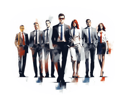 Business people teamwork in suit clothes . AI Generated png