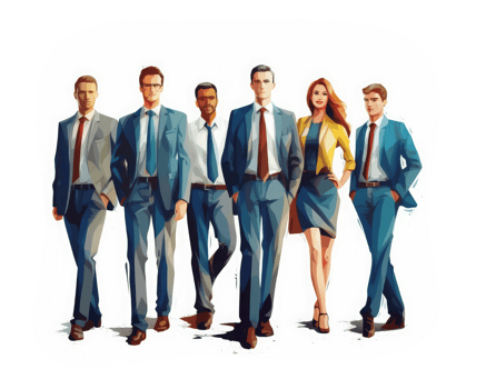 Business people teamwork in suit clothes . AI Generated png