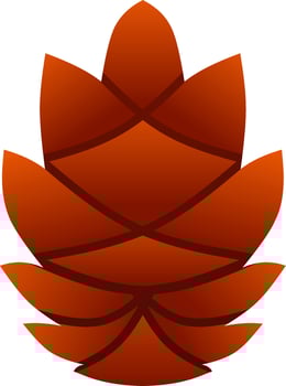 Autumn pinecone vector illustration. Conifer cone fall season icon from pine tree. Autumn graphic resource for autumn icon, sign, symbol or decoration. Pine cone with gradient for fall season design