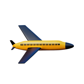 airplane 3d rendering icon illustration png