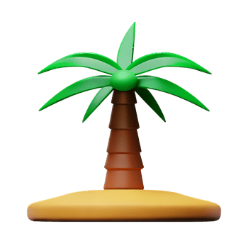 Palm tree 3d rendering icon illustration png