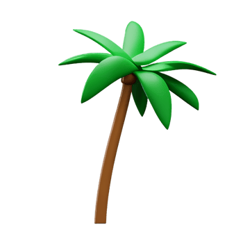 Palm tree 3d rendering icon illustration png