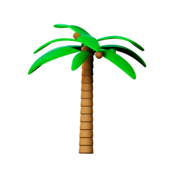 Palm tree 3d rendering icon illustration png