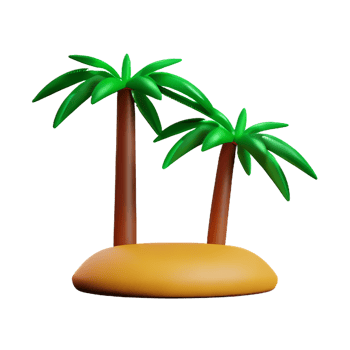 Palm tree 3d rendering icon illustration png
