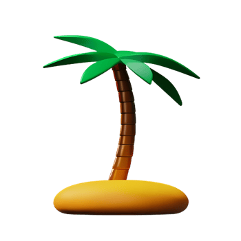Palm tree 3d rendering icon illustration png
