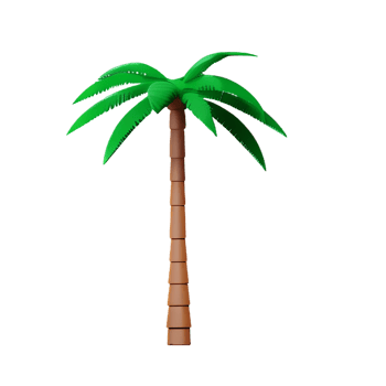 Palm tree 3d rendering icon illustration png
