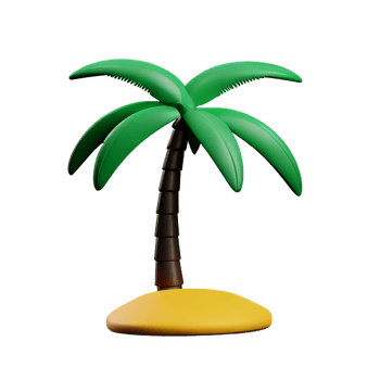 Palm tree 3d rendering icon illustration png